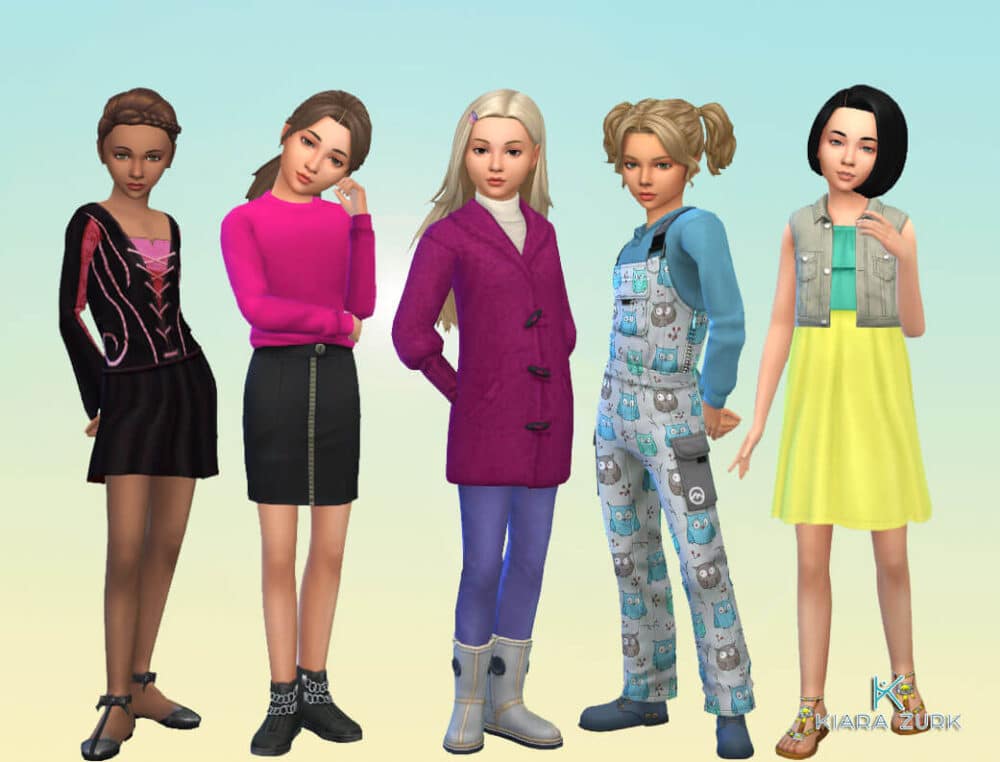 Girls Body Clothes Pack 4