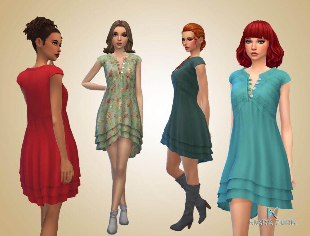Ladies Dress Ruffle