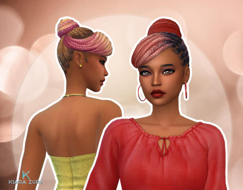 Braids Bun Swoop Ombre