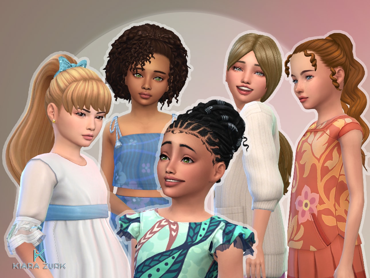 Girls Tied Hairs Pack 19